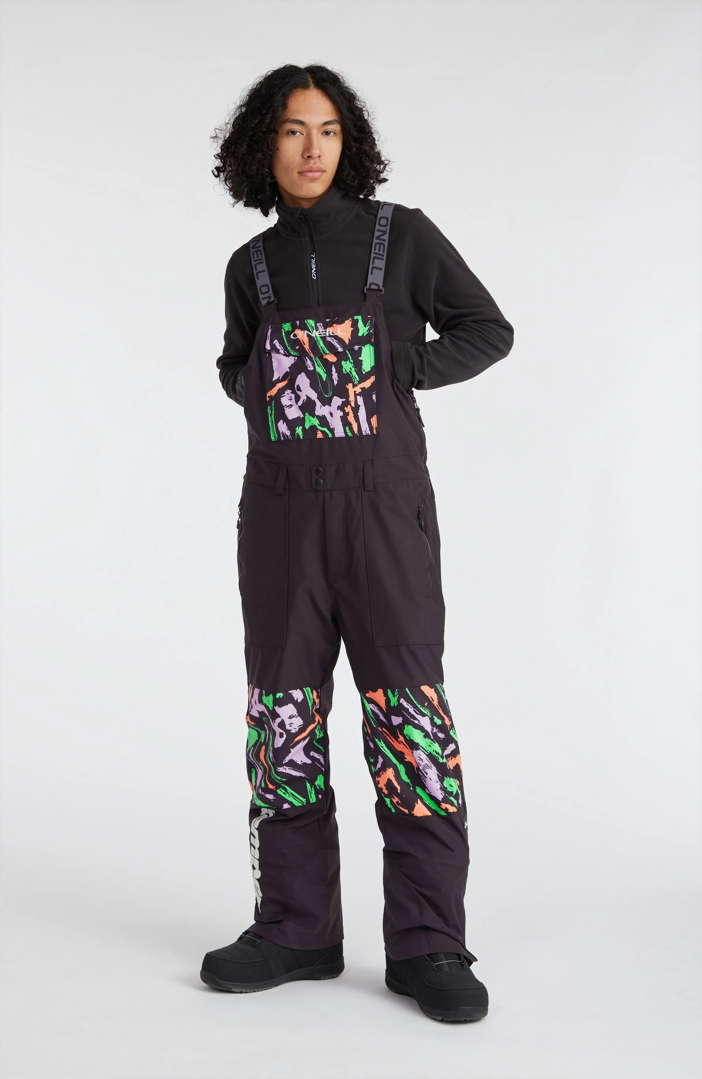 Shred Bib Snow Pants | Black Kemper Print