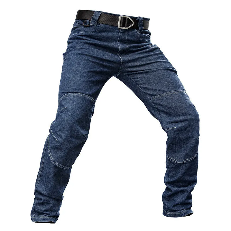 Straight Multi-pocket Stretch Slim Jeans