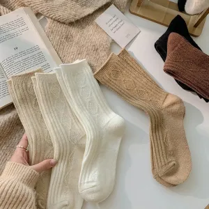 Thicken Thermal Cashmere Wool Solid Color 6 Pairs Winter Warm Socks