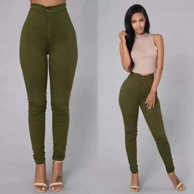 Trendy High Waist Stretch Jeans