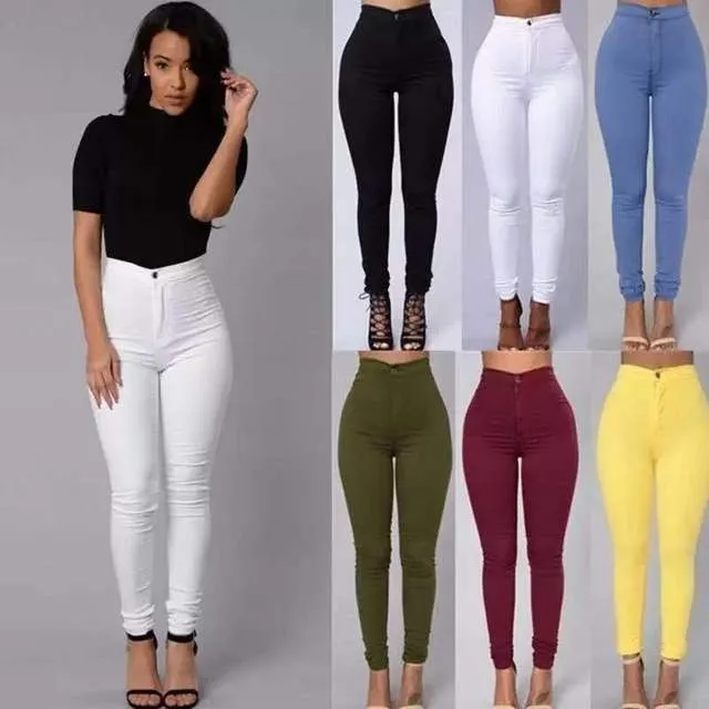 Trendy High Waist Stretch Jeans