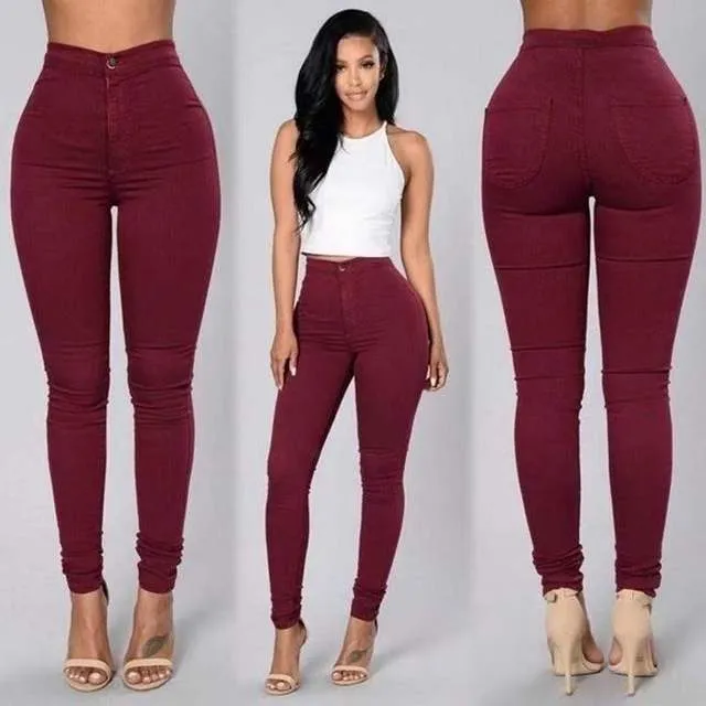 Trendy High Waist Stretch Jeans