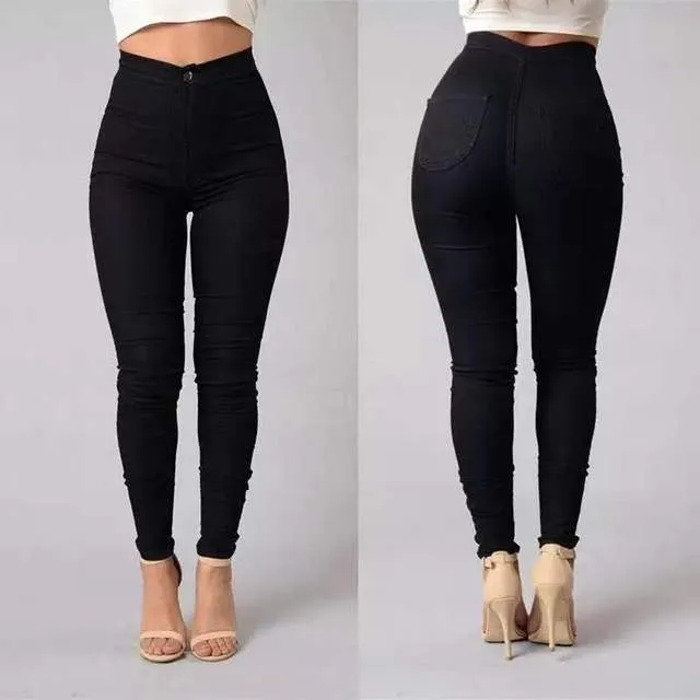 Trendy High Waist Stretch Jeans