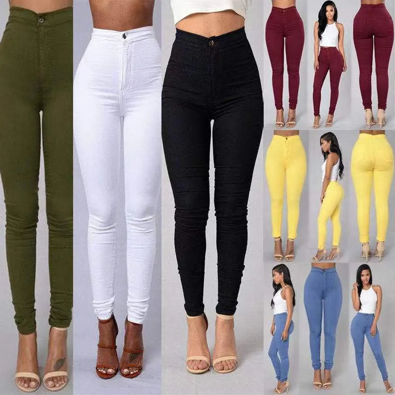 Trendy High Waist Stretch Jeans