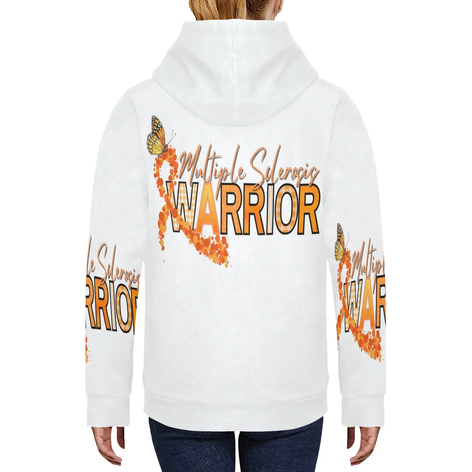 Women's Multiple Sclerosis Fleece Hoodie All Over Print