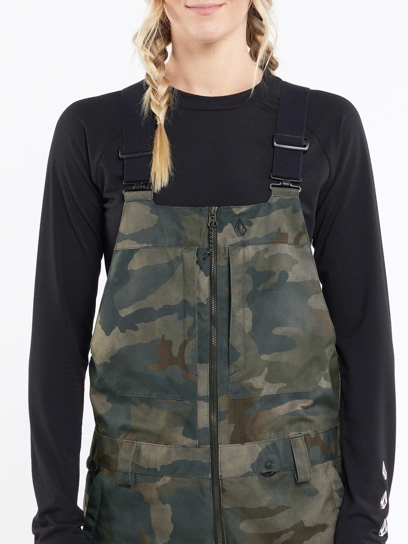 Womens Swift Bib Overalls - Cloudwash Camo